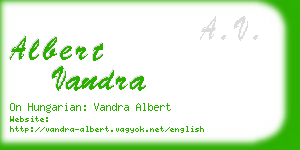 albert vandra business card